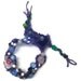 Macrame hemp bracelet. blue sea glass beaded bracelet with sugar skull, rose quartz and black velvet flower