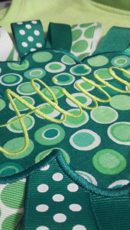 Funky Ribbon Shamrock and Quilted Shamrock Machine Applique Designs