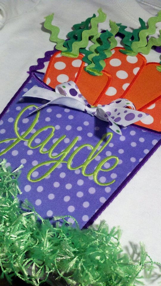 Freshly Picked For Easter "Carrots in a bucket" Machine Applique Design