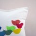 Colorful throw pillow: rainbow birds - perfect kids or woodland nursery pillow, eco friendly