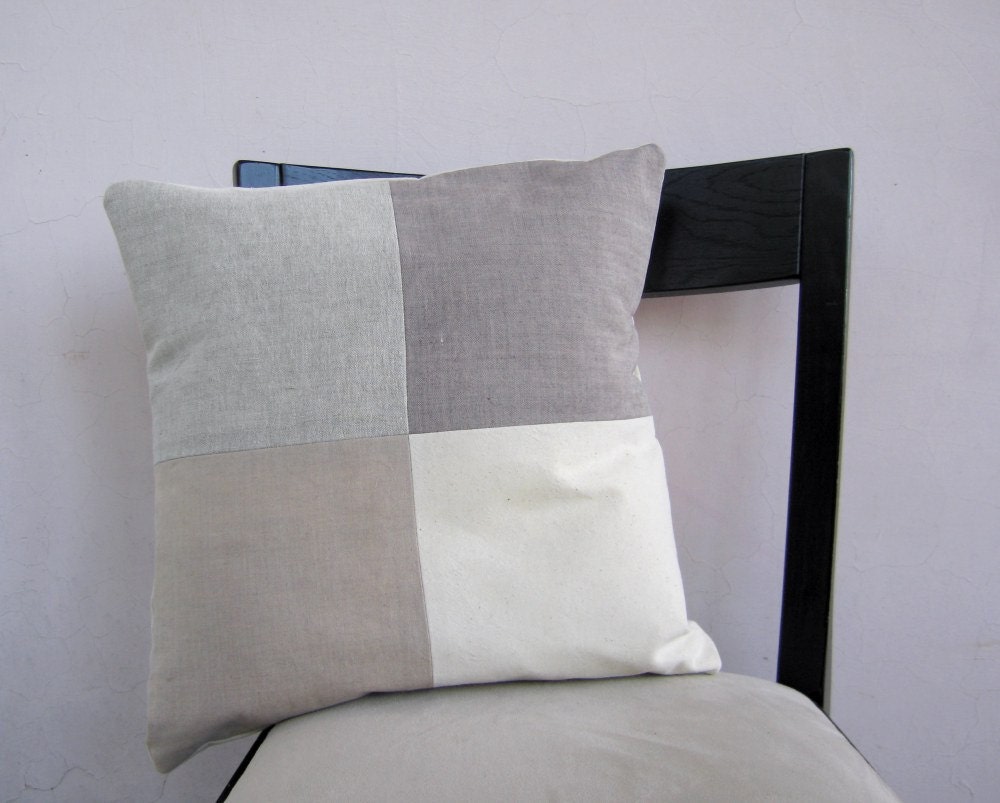 Modern throw pillow: organic cotton colorblock pillow, geometric decorative pillow cushion cover