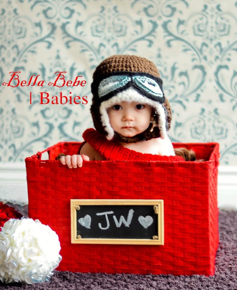 Ready for Take Off - Baby Boy Aviator Hat - Made to Order