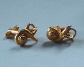 Gold Plated Anatomical Inner Ear Cufflinks