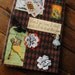 A4 Large Alice In Wonderland sketchbook, journal or scrap book embellished with mixed media collage & heat engraving pyrography, blank pages