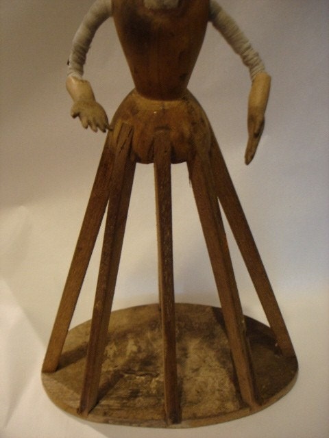 RARE Antique French Cage Doll with Crown Tiara Late 1800s