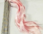 Enchanted Ribbon Wands 50 pack in YOUR COLORS (shown in light pink and silver)