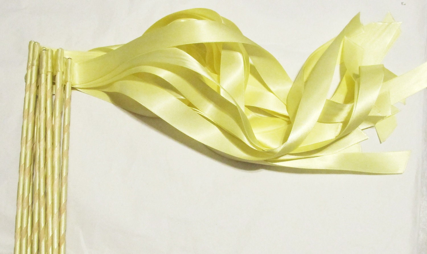 Enchanted Wedding Ribbon Wands 50 Pack IN YOUR COLORS (shown in baby maize yellow) Ceremony Exit Idea, Instead of Rice