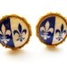 Vintage Fleur De Lis Ceramic Cuff Links