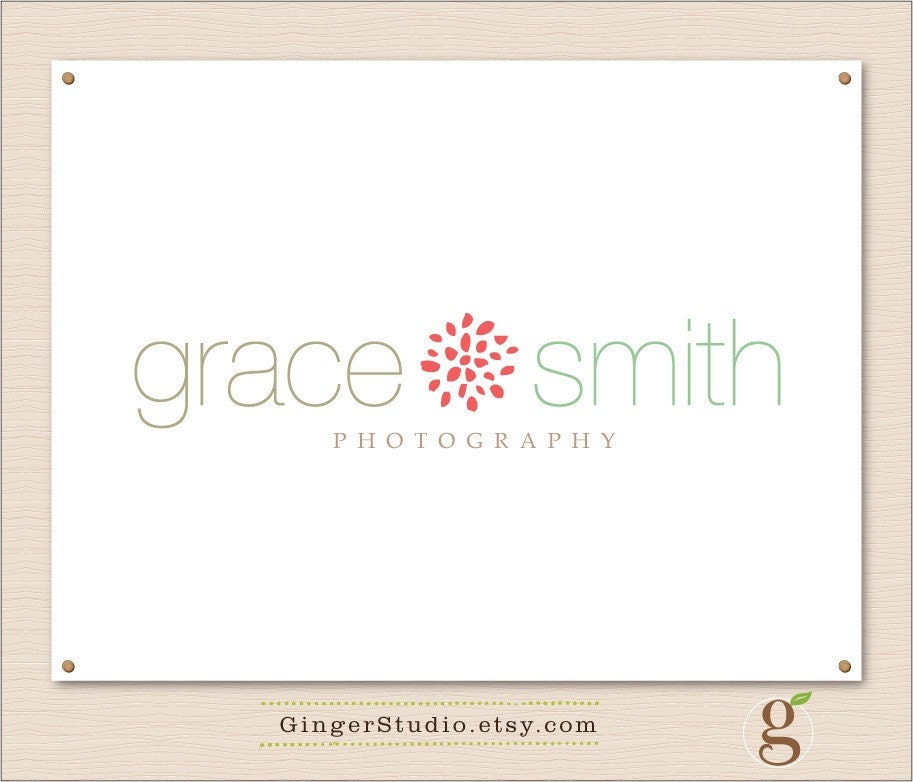 Custom Premade Logo Design watermark included-blooming flower -076