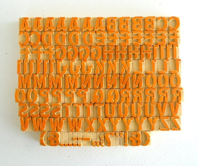 A to Z, Punctuation Marks 125 No's Designer Letterpress Wooden Letters Complete Set for Printing- SB02 -FREE SHIPPING