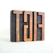 Thank God It's Friday, TGIF - 4 Wooden Vintage Letterpress Alphabet - Large - 3.2", L80