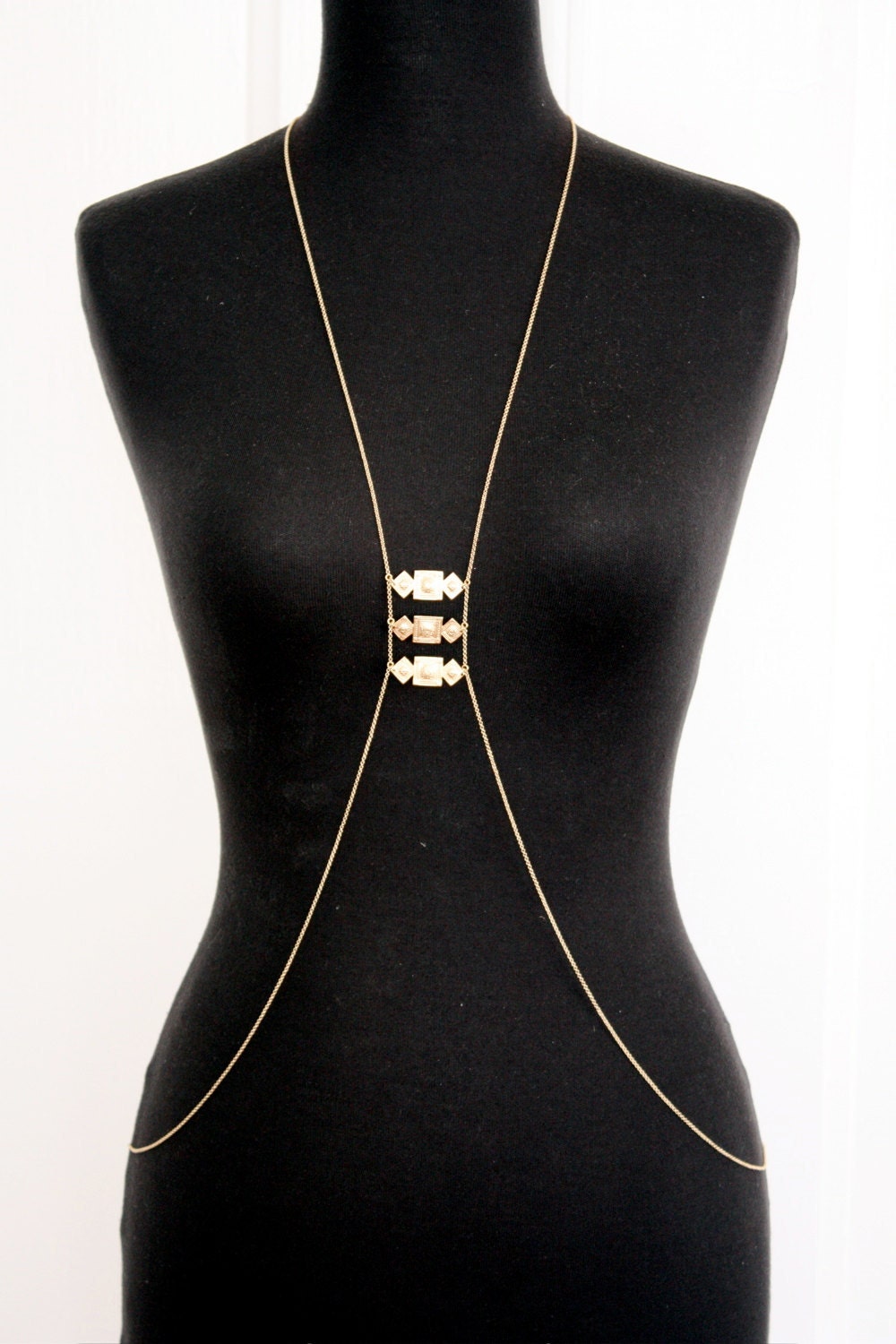 gold stair body chain