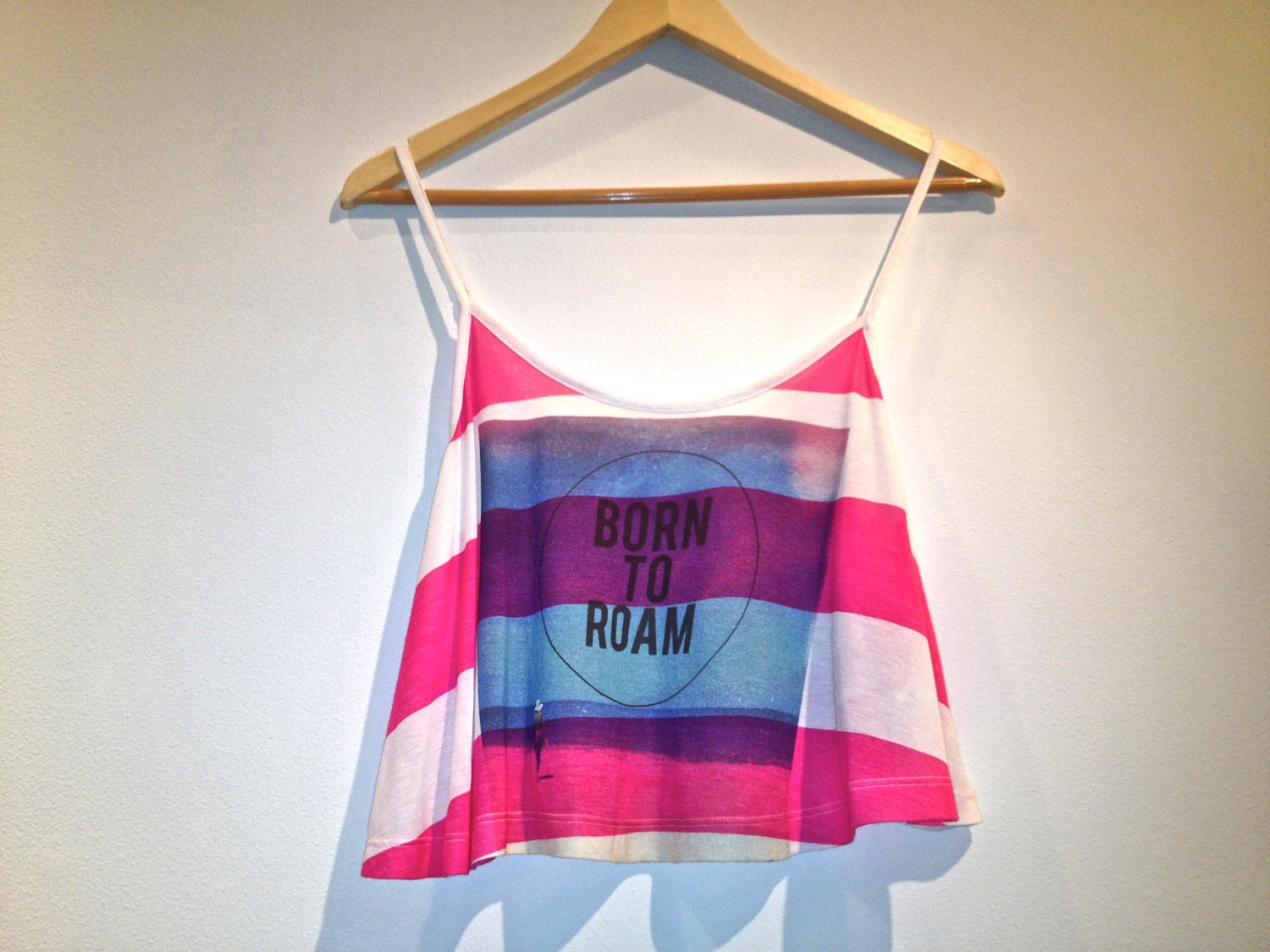 Striped Graphic Crop Tank