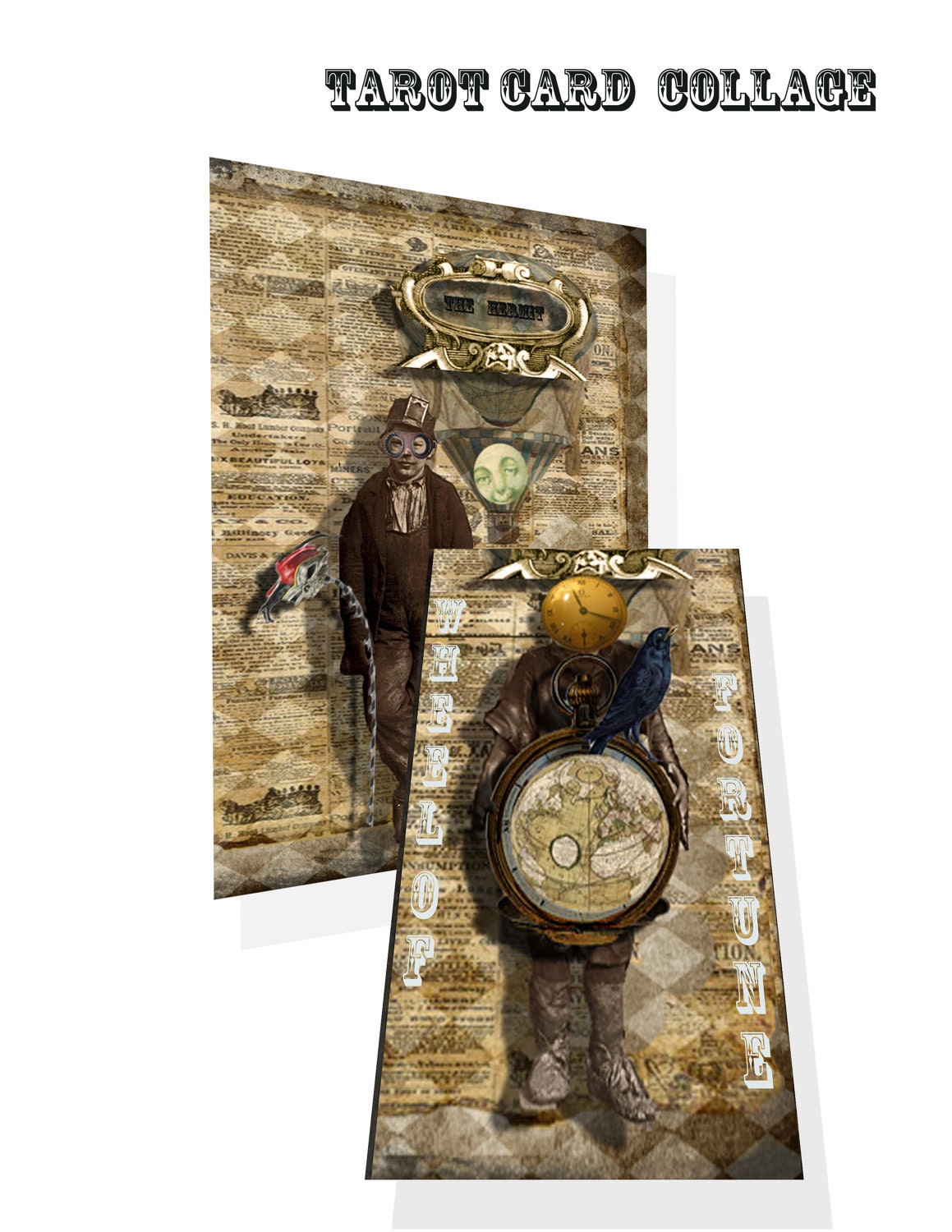 Steampunk Tarot Card Collage