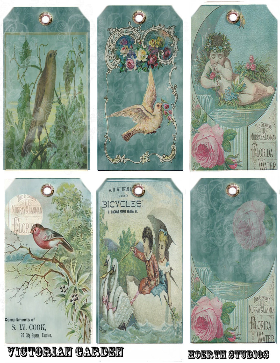Victorian Gift Tags Instant download