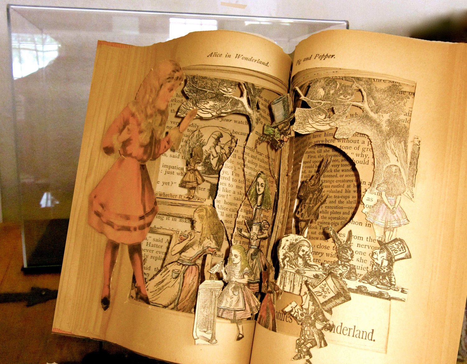 Altered Book   Alice's  Wonderland