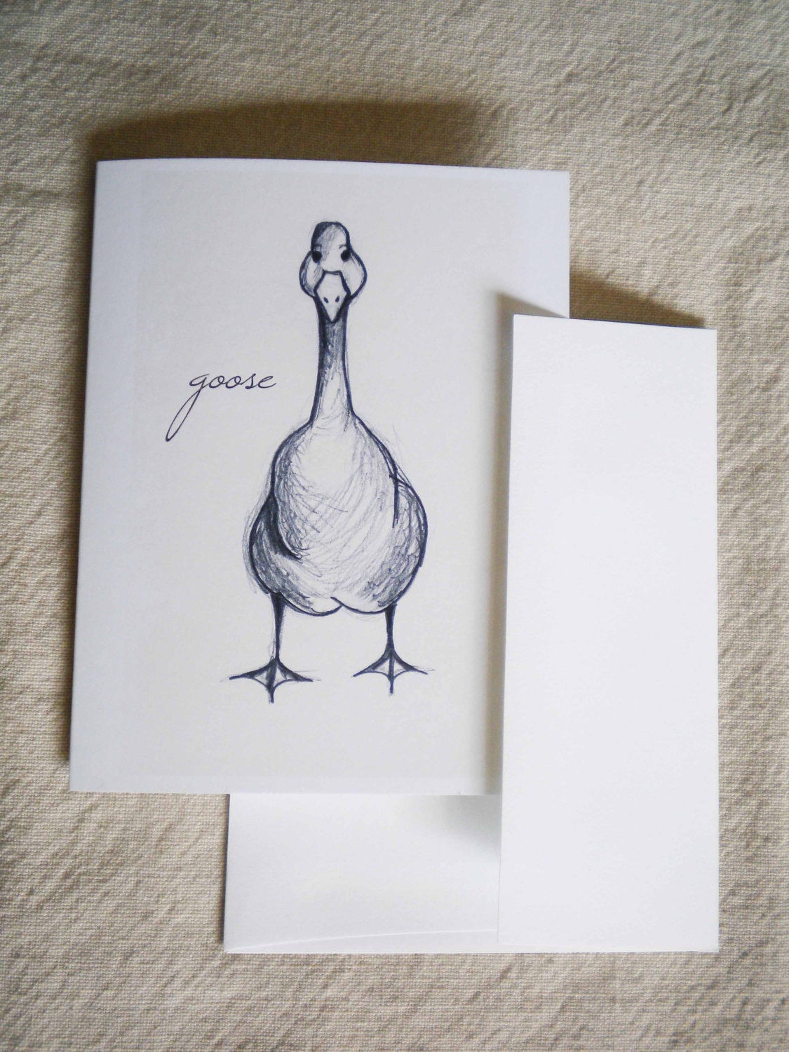 Blank A2 Note Card - Goose Sketch