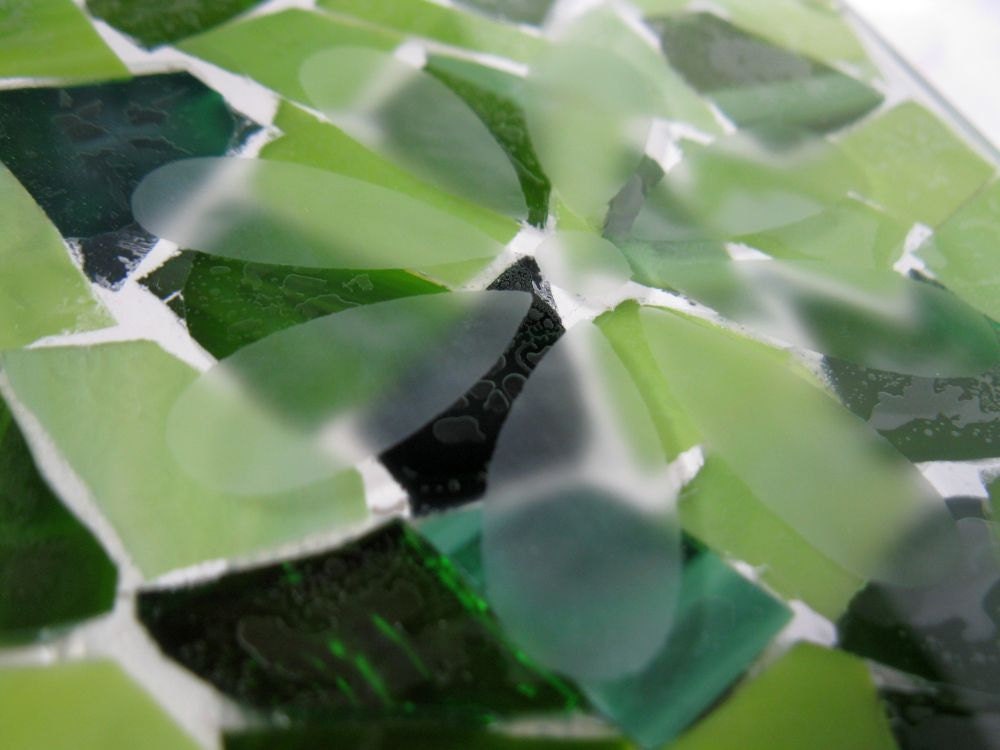 Coasters - 4 mosaic colorful glass on glass