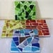 Coasters - 4 mosaic colorful glass on glass