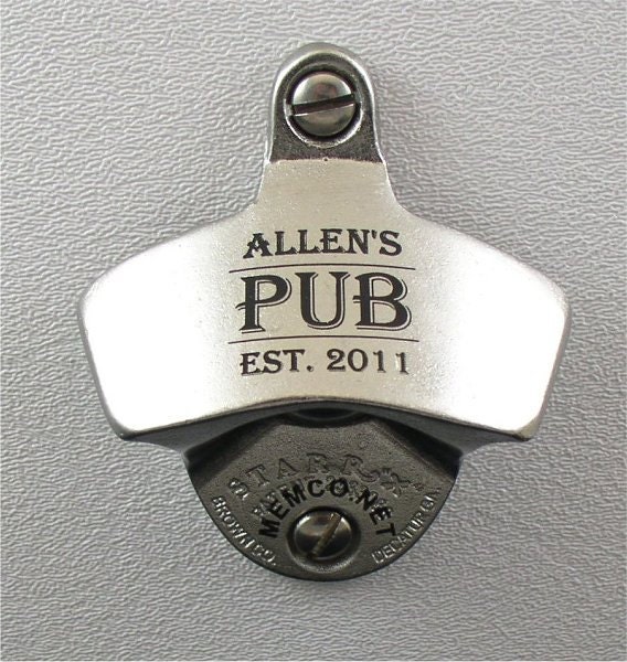 Engraved Stainless Steel Bottle Openers and capcatchers - set of 11