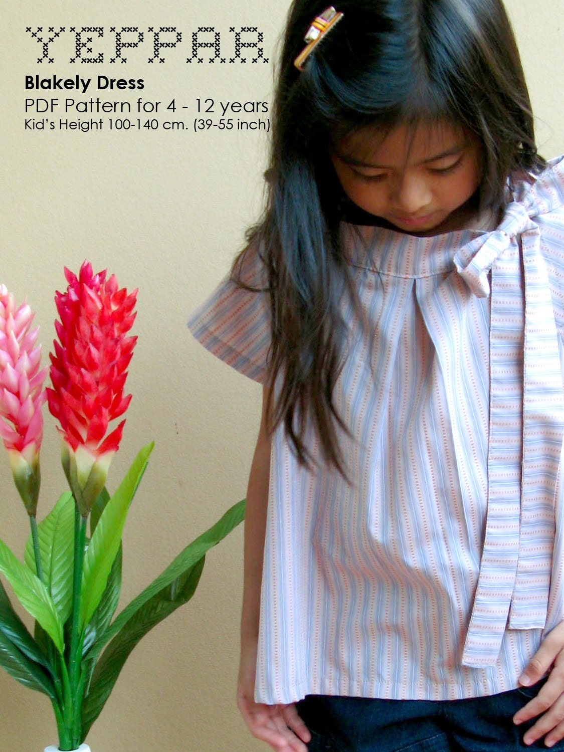 PDF Pattern - Blakely Dress for 4 - 10 years old and tutorial.