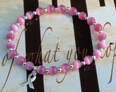 Breast Cancer Awareness Cat's Eye Bracelet