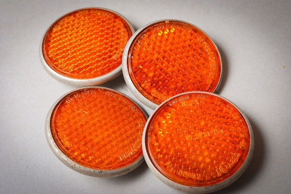 Set of 4 Vintage bicycle safety reflectors. by on Etsy