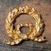 Vintage cast brass garland plate, flowers embellishment, connector, finding, pendant,