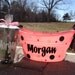 Personalized oval tub - Easter basket, gift basket, name, initial or monogram, polka dots or custom design, baby gift basket