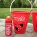 Gift set-Personalized beach bucket with shovel and matching water bottle - name or monogram, ladybug or any design