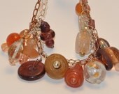 Statement Necklace Charms assemblage SUNSET on The BAYOU