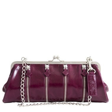 Bespoke Burgundy Leather Evening Clutch Bag