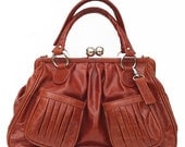 Bespoke Italian Leather Handbag in Rust Orange