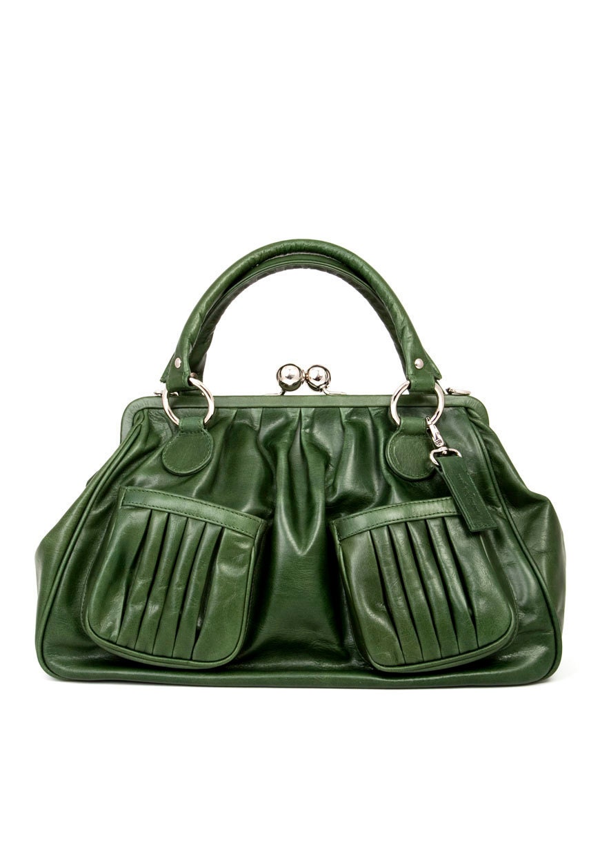Bespoke British Racing Green Italian Leather Handbag - SALE