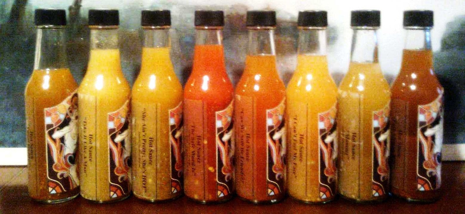 Sadistic Mistress Sauces custom hot sauce sampler pack 5 bottles 10oz each