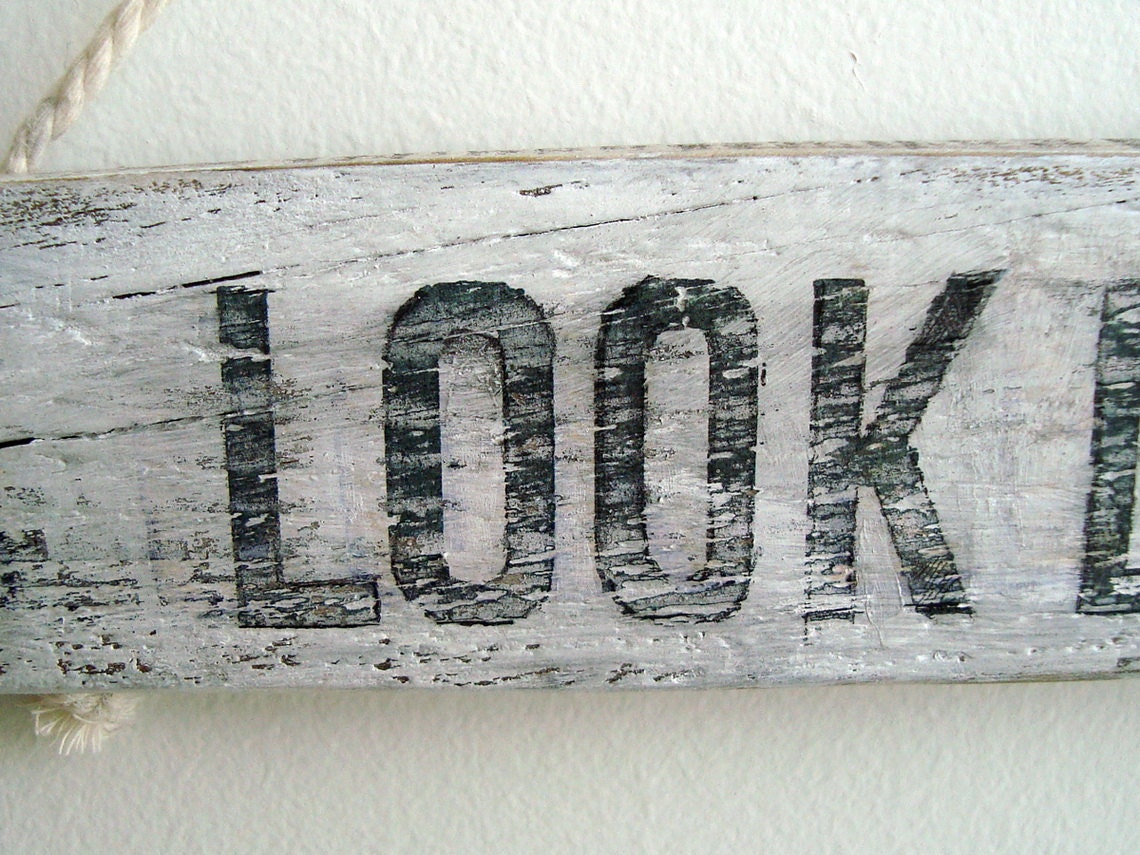 Look left - wall hanging hand painted custom Sign