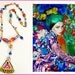 Crystal Wood Glass Beaded Tassel and Skull Natural Stone Necklace - One of a Kind - FREE SHIPPING U.S.
