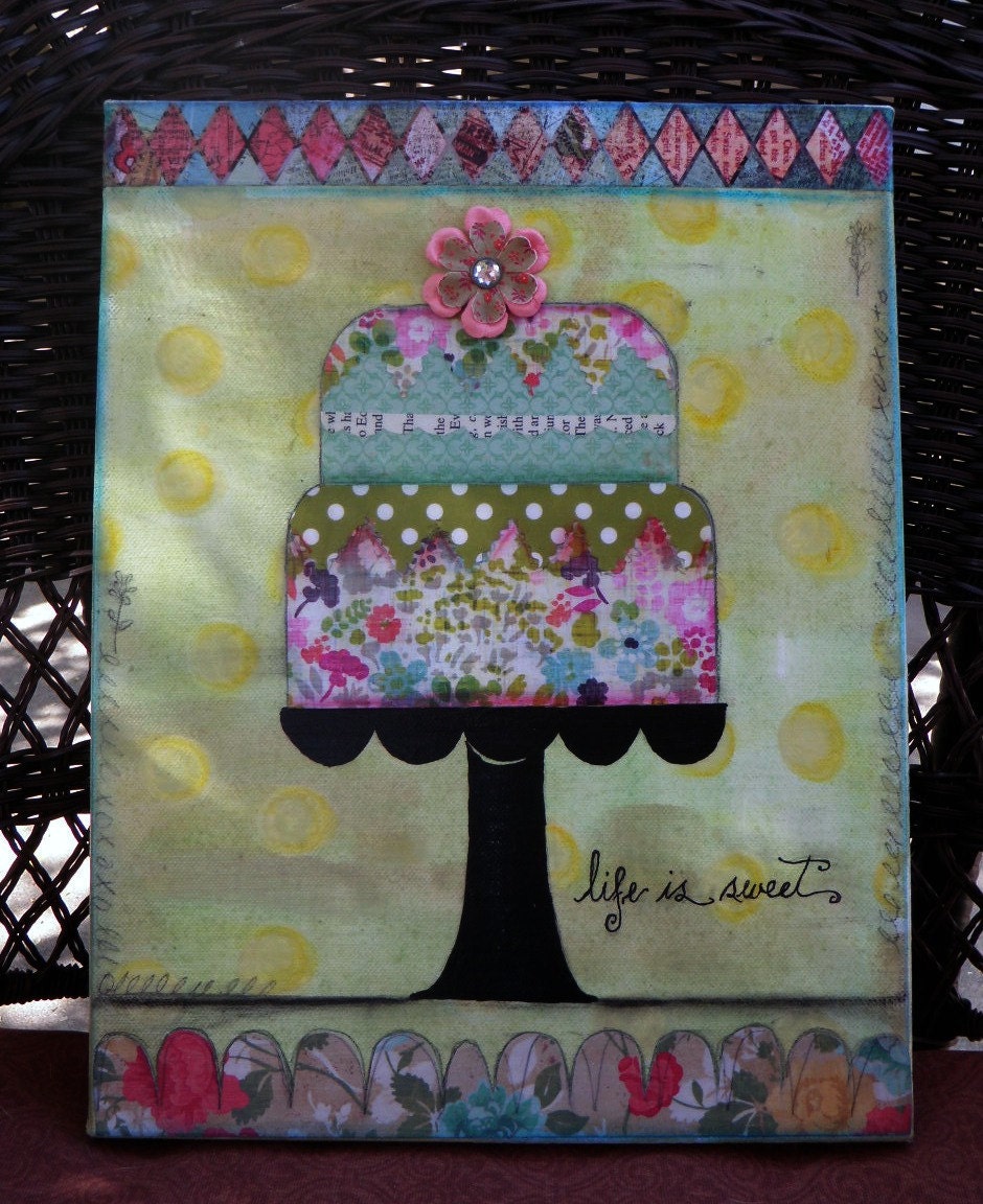 Life is Sweet, Mixed Media, Eye Candy, Cake Art, Multi Colored