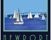 Wall Art, Newport Rhode Island Old Style Travel Poster
