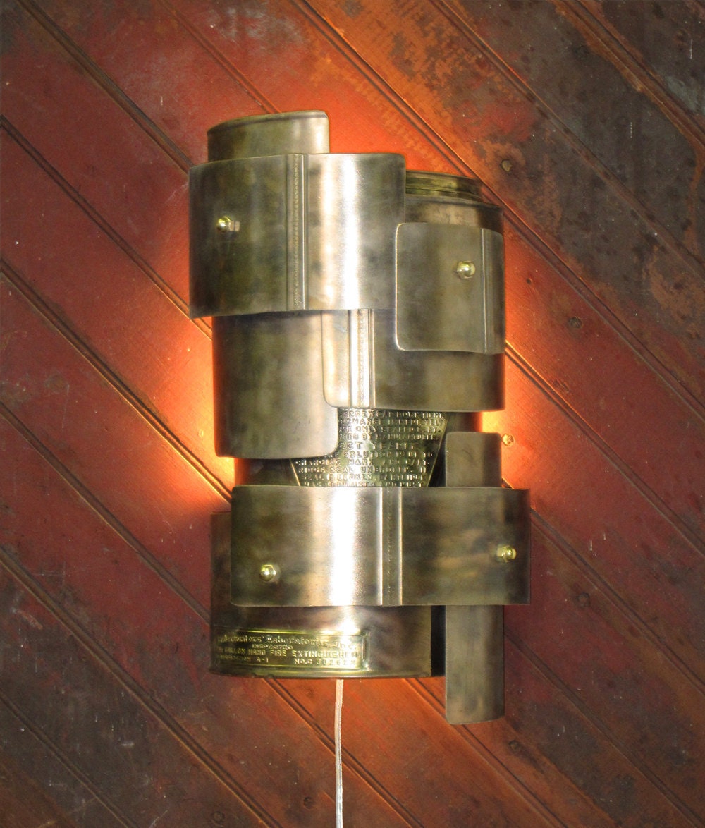 Wall Sconce, Deconstructed Fire Extinguisher Art Piece