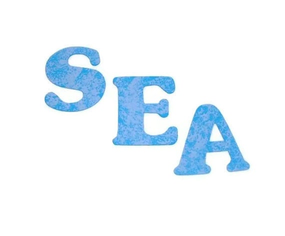 SEA Wooden Letters in Blue - ThisandThatCrafter
