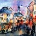 Nightfall  Kilkenny High St. Ireland  -Print (A5 size) 6 x 8 ins with free mat