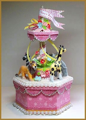 Pink Carousel Cake Topper