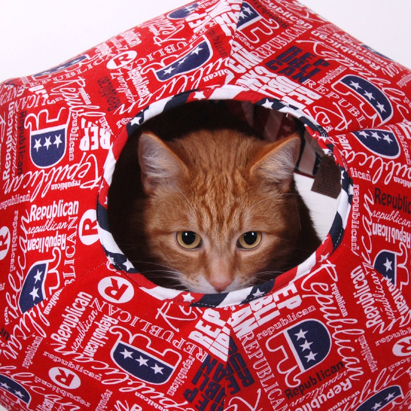 Republican Cat Ball a Feline Voting Booth Contraption for your July 4th Kitty