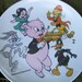 Vintage Melamine Looney Tunes Porky Pig Violin 7" Plate