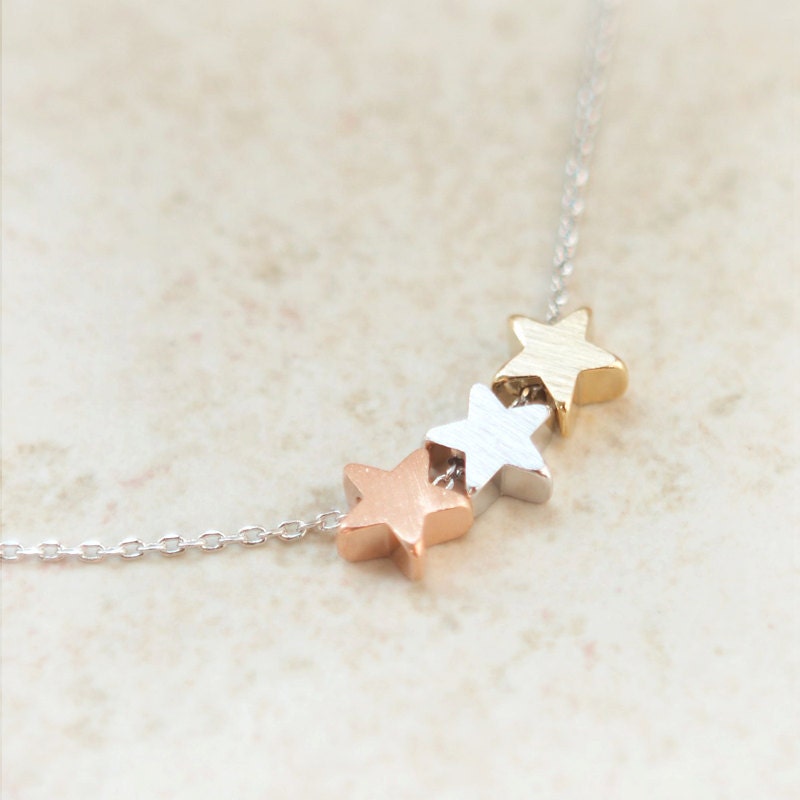 Tri-Color stars necklace