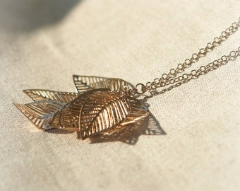 Leaves Gold Long Necklace