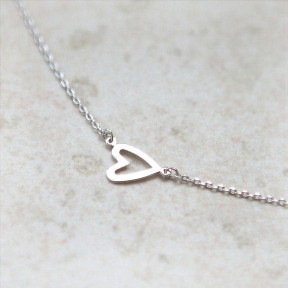 Open Heart Necklace in silver