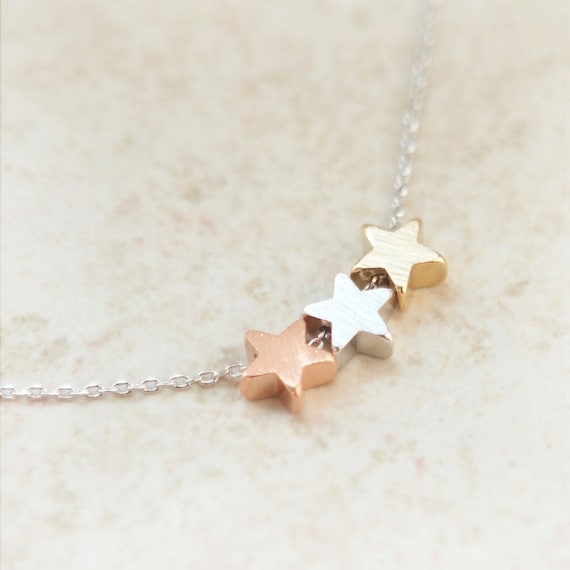 Tri-Color stars necklace