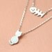 Cute cat and fish bone layers necklace